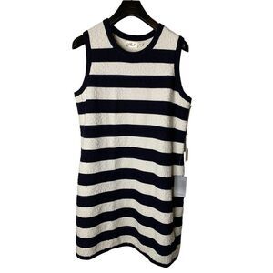 Eliza J striped sleeveless dress ivory navy women's size XXL NEW NWT